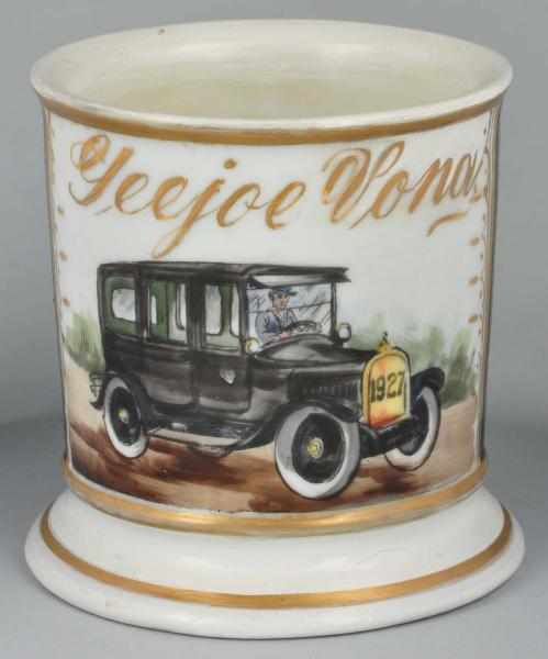 Appraisal: Car Shaving Mug Description Gilt name Geejoe Voma and dated