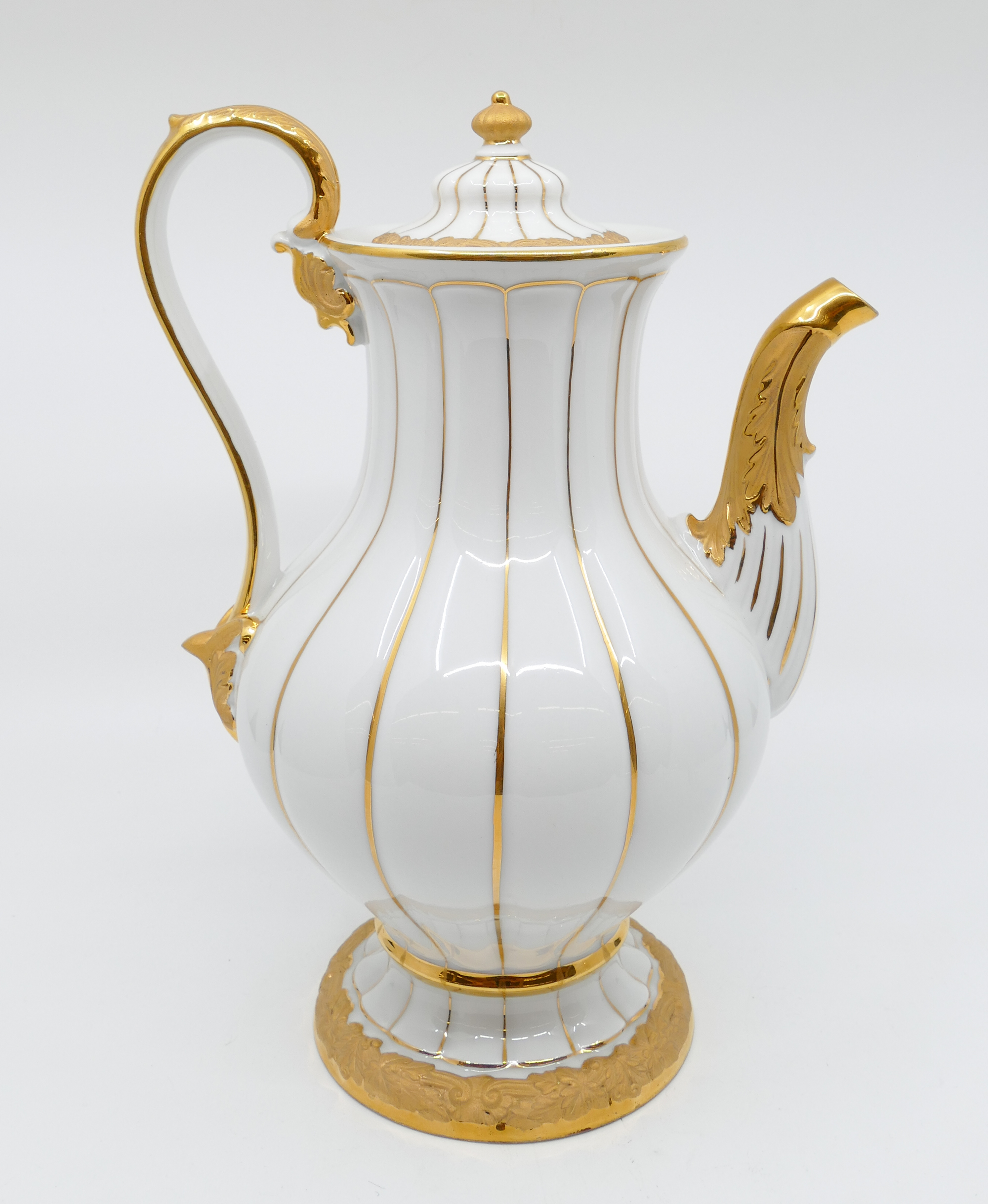 Appraisal: Meissen Opulent Golden Baroque Gold Leaf Porcelain Coffee Pot x