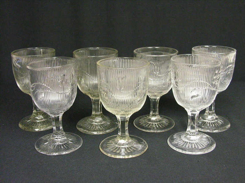 Appraisal: EAPG BELLFLOWER SET OF STEMWARE Boston and Sandwich 's McKee