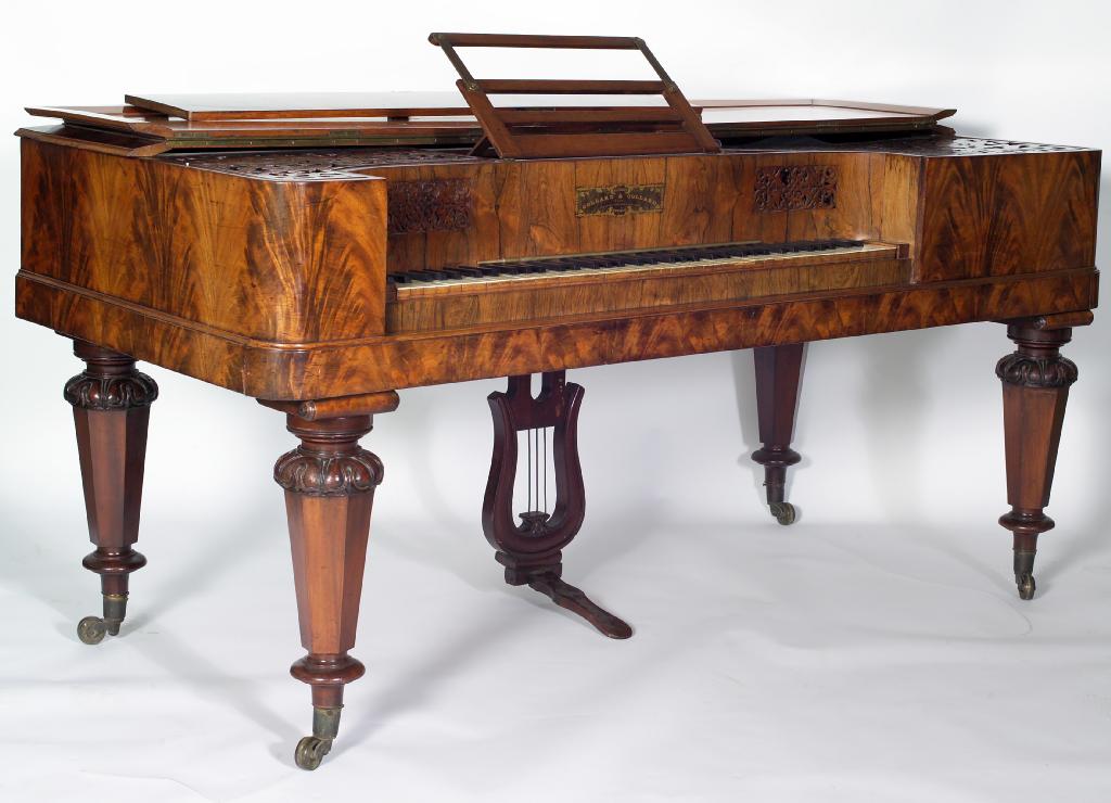 Appraisal: WILLIAM IV MAHOGANY AND ROSEWOOD SQUARE PIANO COLLARD COLLARD LONDON