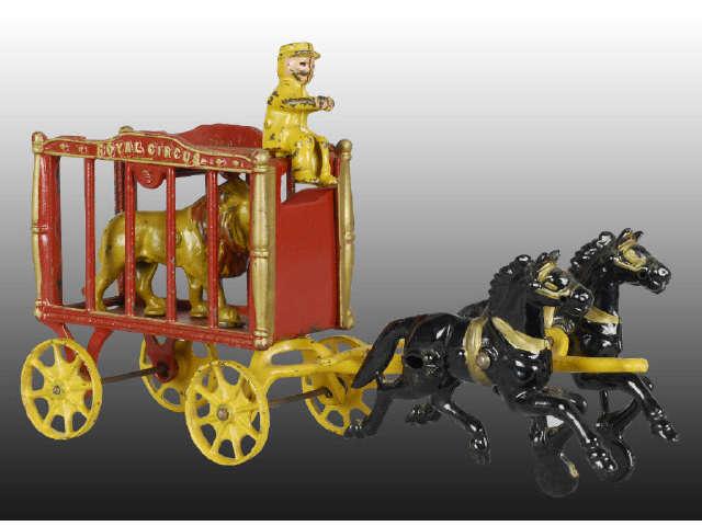 Appraisal: Cast Iron Hubley Small Royal Circus Cage Wagon Toy Description