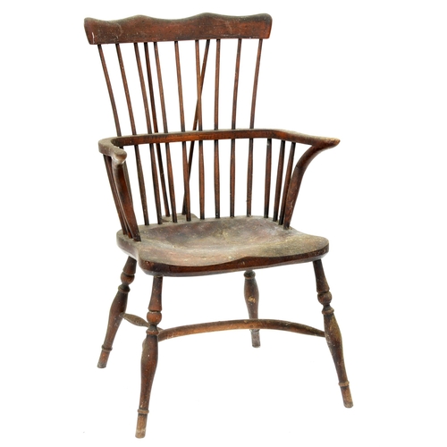 Appraisal: An ash comb back Windsor armchair Thames Valley or Lincolnshire