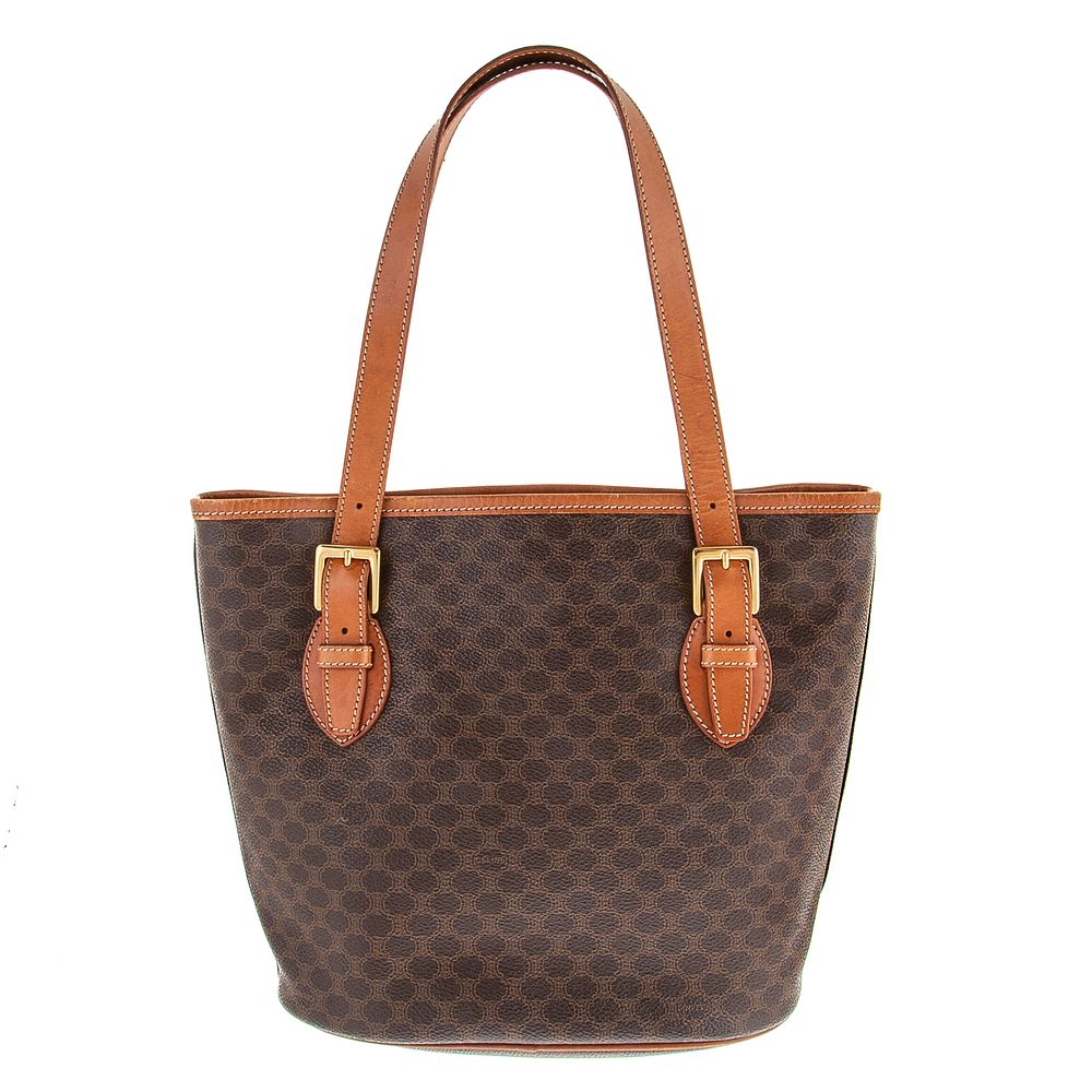 Appraisal: A Celine Vintage Triomphe Tote A brown coated canvas vintage