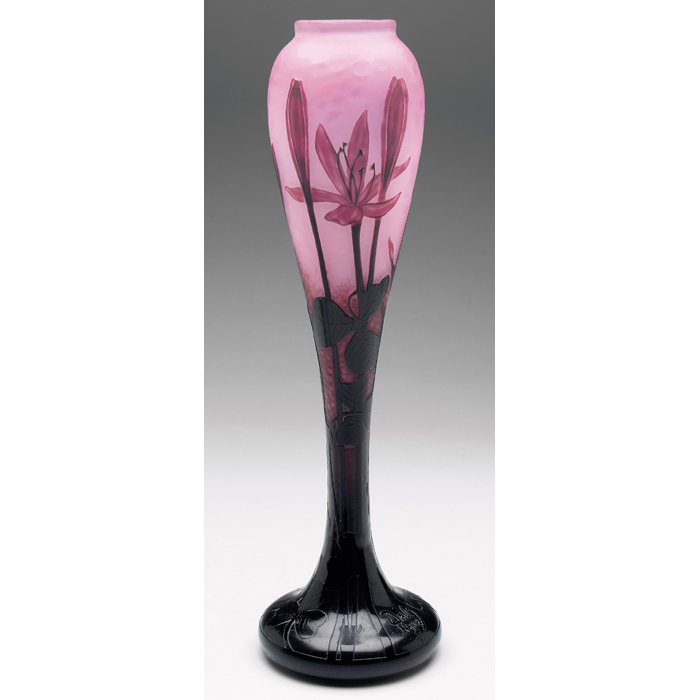 Appraisal: Nice Daum vase graceful bulbous shape with an integrated cameo