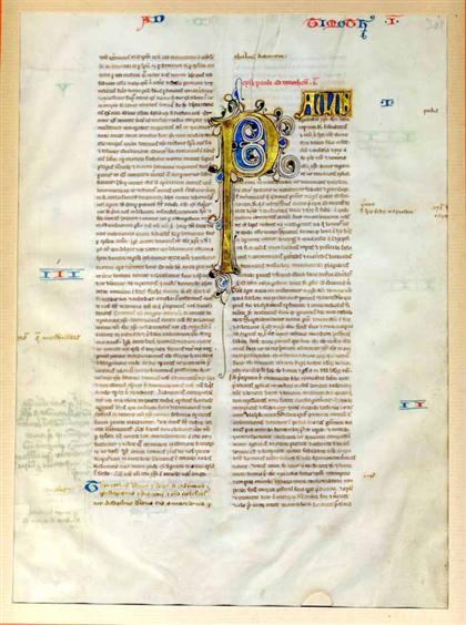 Appraisal: piece Christian Manuscript Leaf on Vellum Latin Vulgate Bible ca