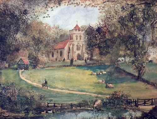 Appraisal: S J Toby Nash - - Watercolour - Country church