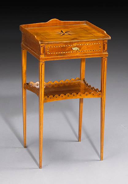 Appraisal: An Italian Neoclassical inlaid mahogany stand late th century The