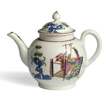 Appraisal: WORCESTER PORCELAIN 'LADY AT THE LOOM' TEAPOT AND COVER -