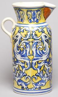 Appraisal: Large Spanish Majolica Jug Floor Vase In shades of blue