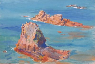 Appraisal: Gaynor Elizabeth Bury b High tide Sark Sark in summer