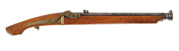 Appraisal: FINE JAPANESE TEMPLE GUN Cal - cannon shaped bbl The