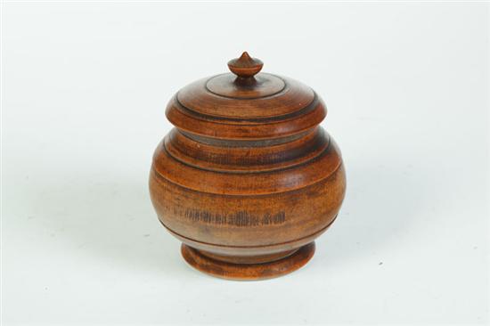 Appraisal: PEASEWARE CONTAINER Ohio late th-early th century Turned footed sugar