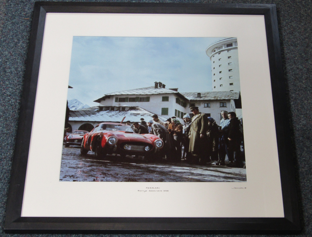 Appraisal: A Jarrotts motoring print of Ferrari Rallye Sostriere cm x