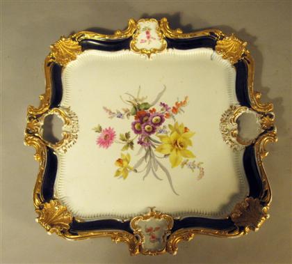 Appraisal: Meissen porcelain platter early th century Of shaped square form