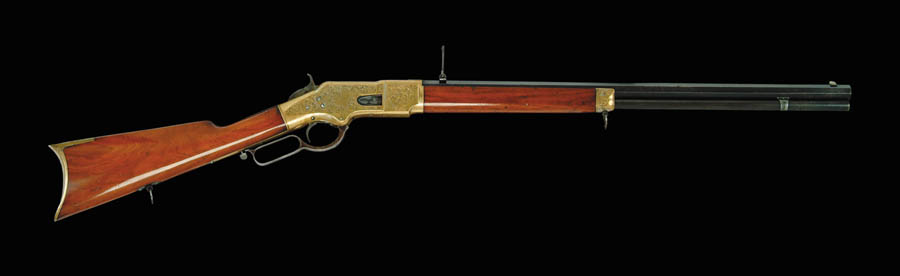 Appraisal: RARE ENGRAVED WINCHESTER MODEL LEVER ACTION RIFLE Cal RF Henry