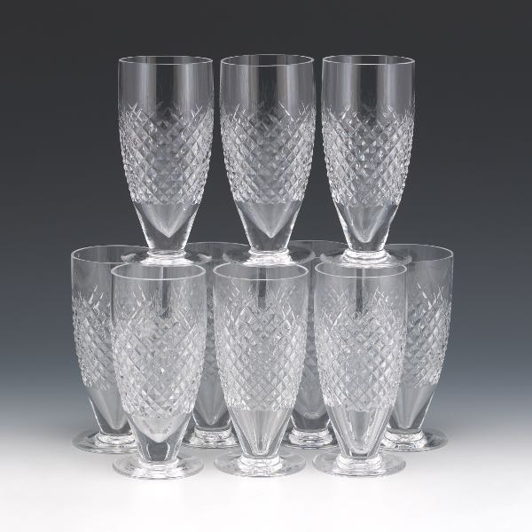 Appraisal: TEN WATERFORD CRYSTAL WATER ICE TEA GOBLETS ALANA PATTERN Ten