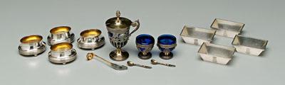 Appraisal: Continental silver condiment salts set of four Czechoslovakian oval salts