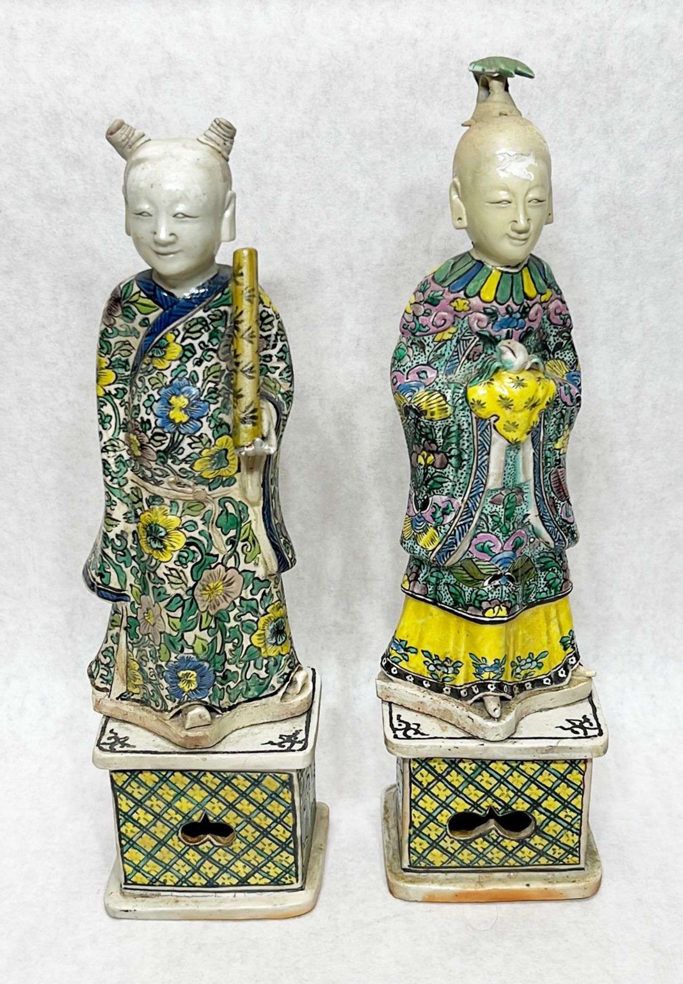 Appraisal: Chinese famille verte porcelain figurines thC or earlier Measures height