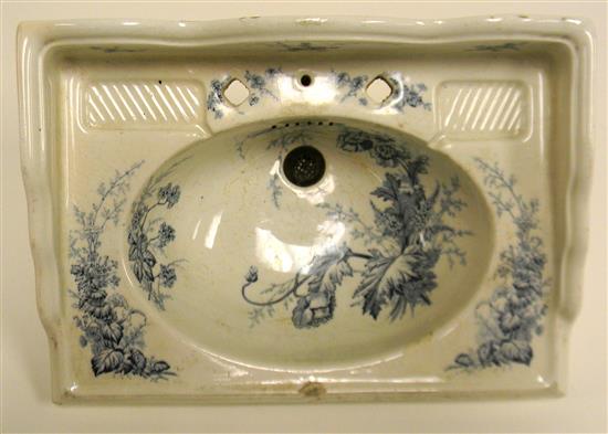 Appraisal: th C American salesman's sample semi-porcelain sink with raised backsplash