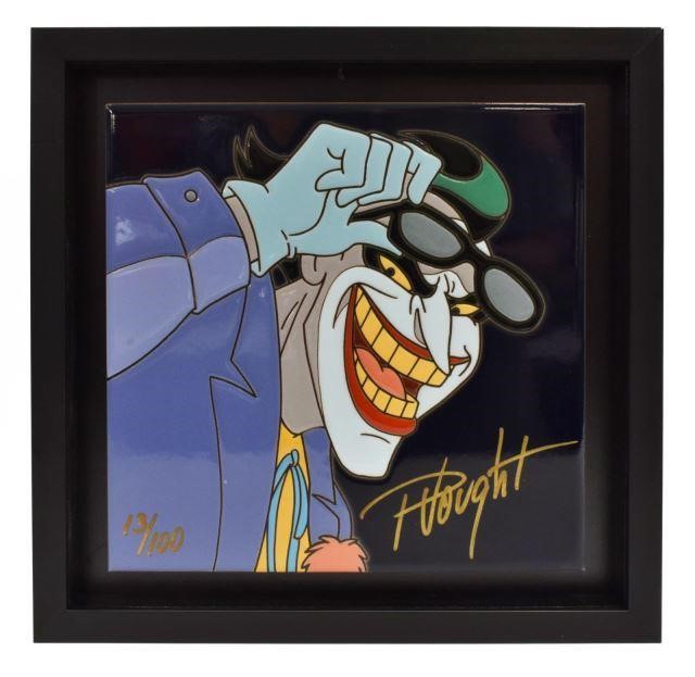 Appraisal: Framed Warner Brothers limited-edition 'Catalina' ceramic tile Joker signed P