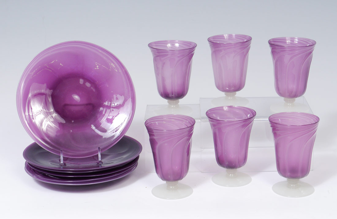 Appraisal: PIECE SIGNED STEVENS AND WILLIAMS GLASSES PLATES pieces total purple