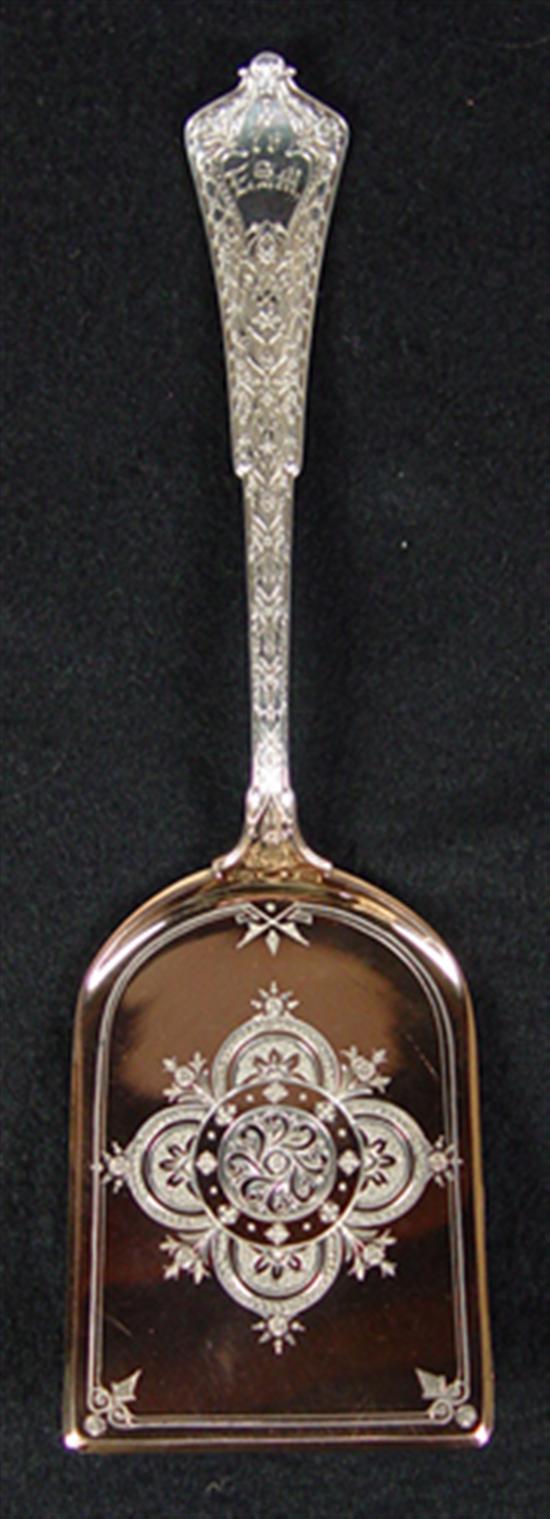 Appraisal: Tiffany Company Sterling Pastry Server Persian pattern Monogrammed long