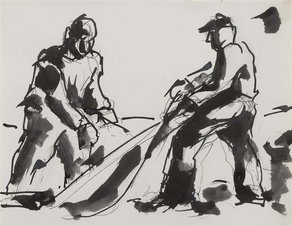 Appraisal: JOSEF HERMAN O B E POLISH - SCOTTISH FISHERMEN Ink