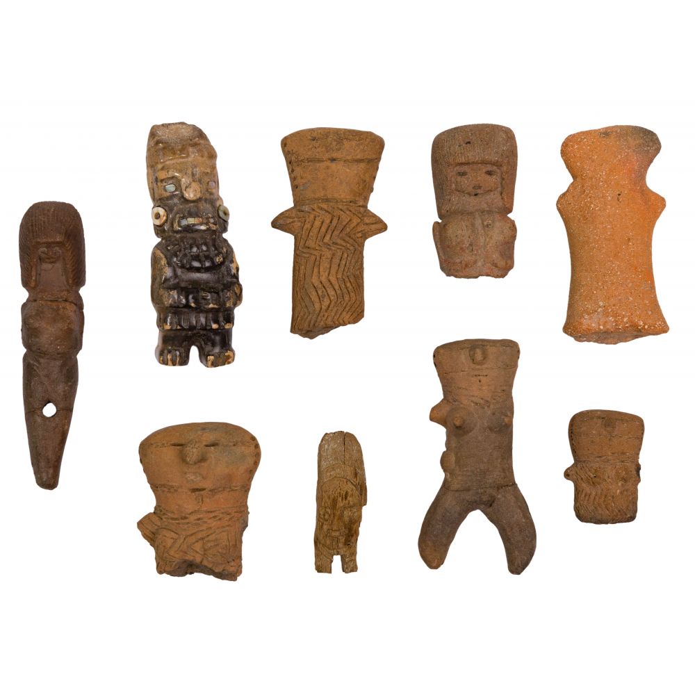 Appraisal: PRE-COLUMBIAN FIGURINE ASSORTMENT items including full and fragmented pieces from