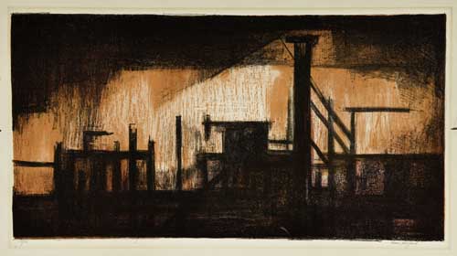 Appraisal: AMERICAN PRINTMAKERS Three prints JOSEPH GOLINKEN Roundhouse on the Hudson