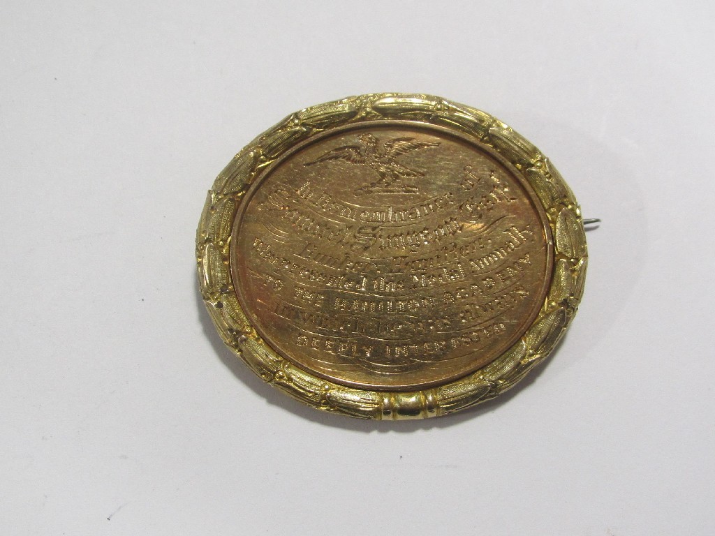 Appraisal: Victorian ct gold school exam presentation medal Approximately gms