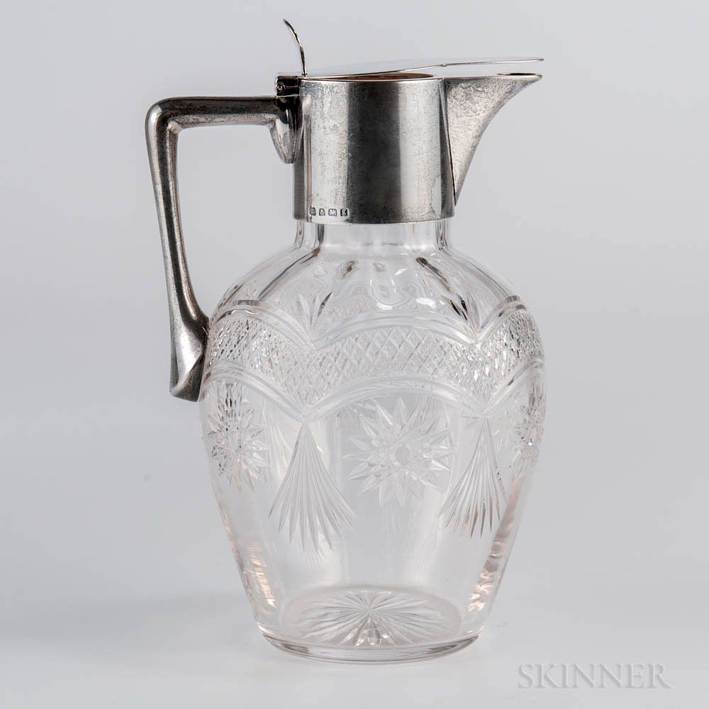 Appraisal: Edward VII Sterling Silver-mounted Cut-glass Claret Jug Edward VII Sterling