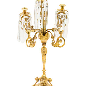 Appraisal: A Victorian Style Brass Five-Light Candelabrum Height inches Property from