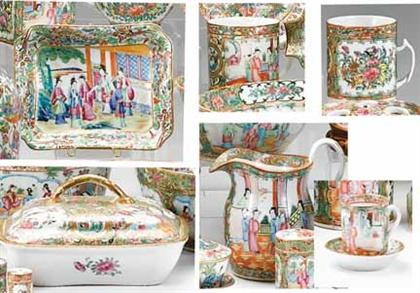 Appraisal: Assorted Chinese export porcelain Rose Mandarin tablewares th century Comprising