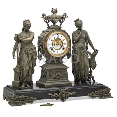 Appraisal: ANSONIA FIGURAL SHELF CLOCK Condition Report