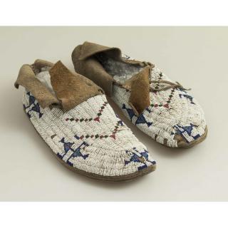 Appraisal: Plains Indian Beaded Moccasins A pair of Plains Indian beaded