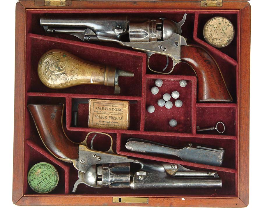 Appraisal: TWO CASED COLT MODEL POLICE REVOLVERS Cal SN Probably cased