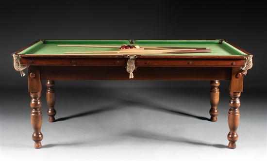 Appraisal: Victorian carved pine felt lined snooker table late th century