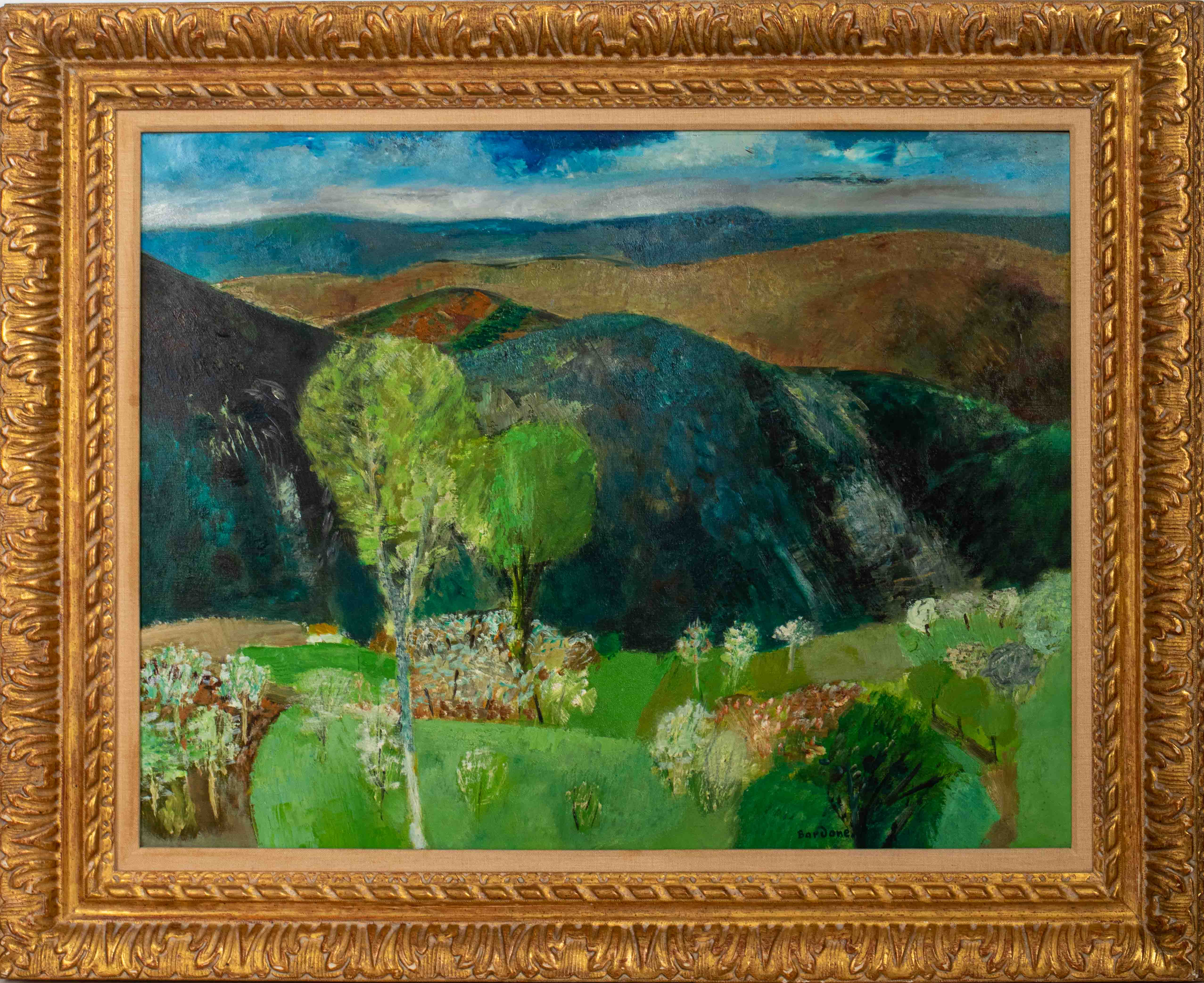 Appraisal: GUY BARDONE OIL ON CANVAS LANDSCAPE PAINTING Guy Bardone French