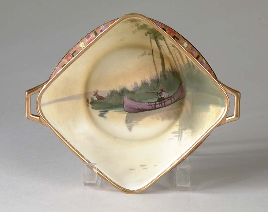 Appraisal: THREE PIECES OF NIPPON A two-handled tray with decoration of