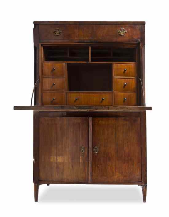 Appraisal: A Continental Secretaire a Abattant having a rectangular top over