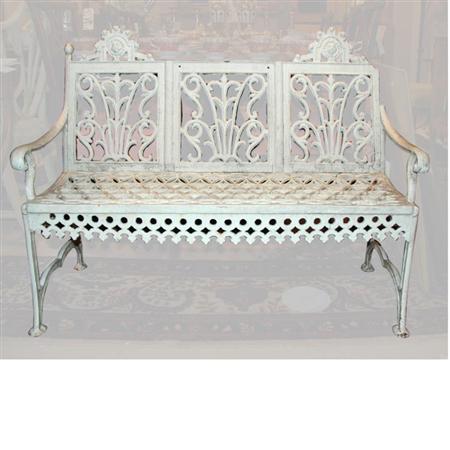 Appraisal: Neoclassical Style White Painted Garden Bench Estimate -