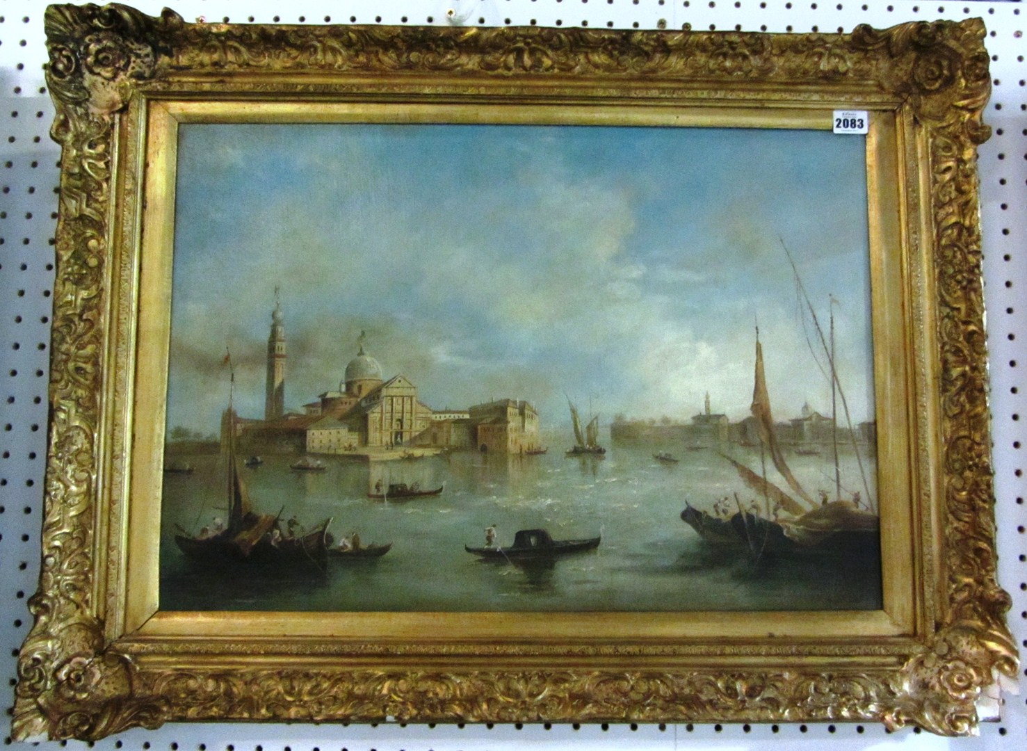 Appraisal: M Besson th century View of Venice oil on canvas