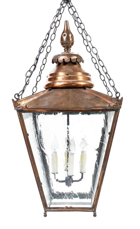 Appraisal: Sale Lot An English Style Copper and Glass Lantern of