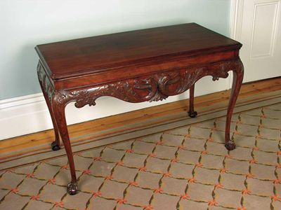 Appraisal: A mahogany side table in mid th century Irish style