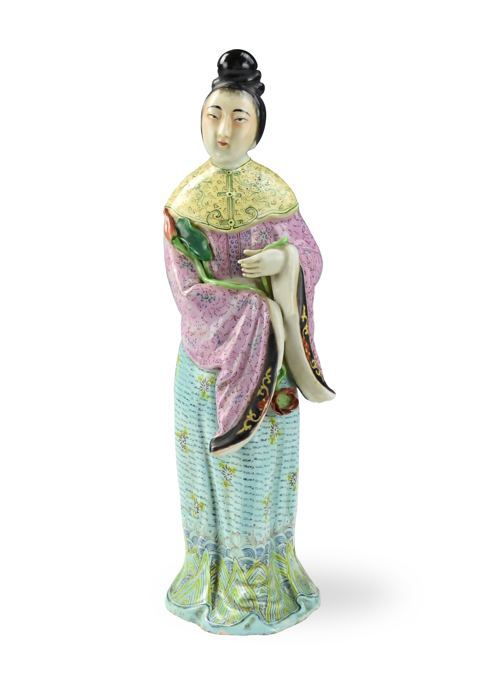 Appraisal: Chinese th C standing and dressed in flowing robes decorated