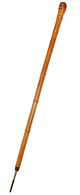 Appraisal: Split Bamboo Fishing Rod- Ca - A carved split bamboo