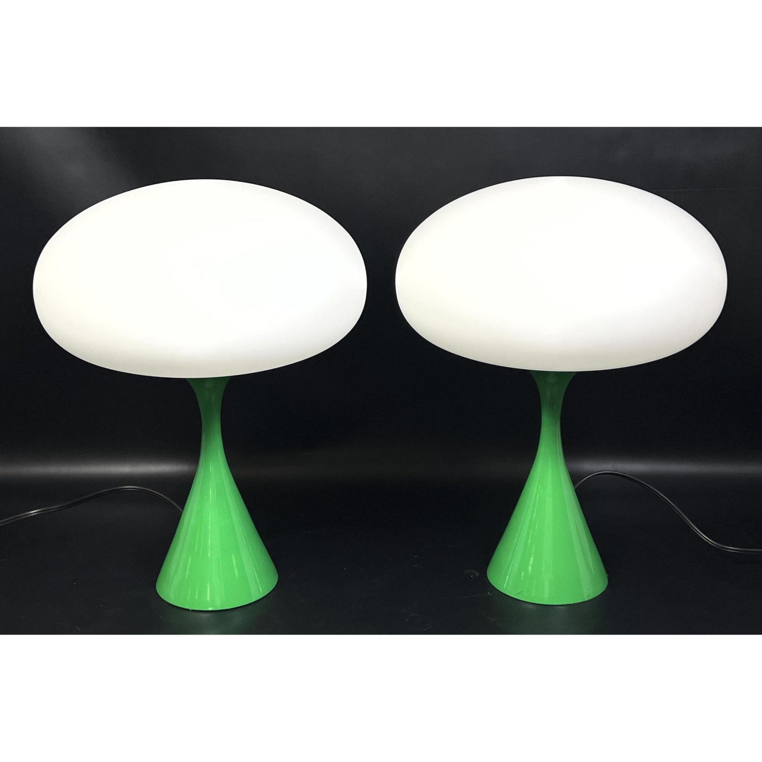 Appraisal: Pair Contemporary Stemlite Table Mushroom Lamps Designline Dimensions H inches