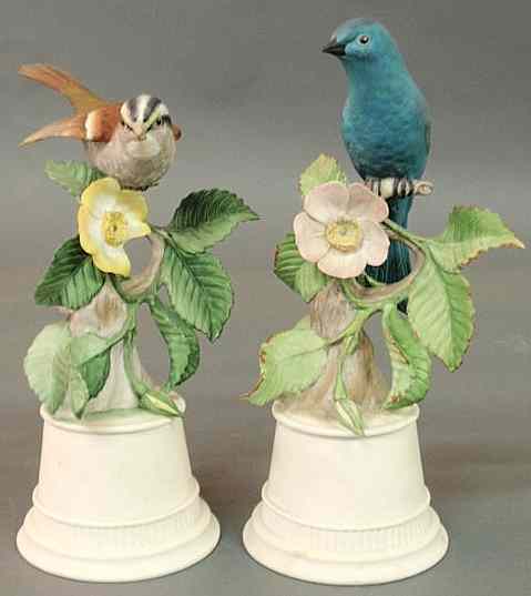 Appraisal: Two Boehm porcelain birds h bases dia