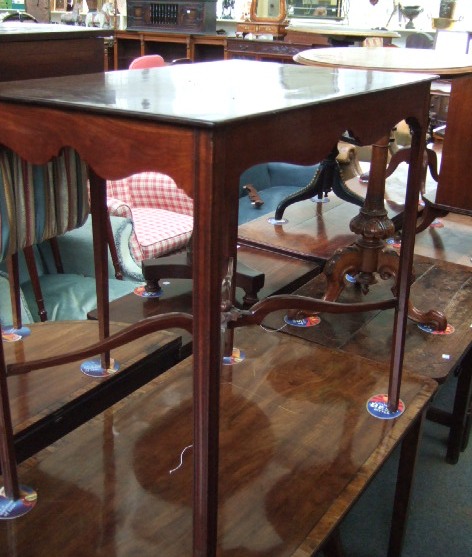 Appraisal: A th century mahogany silver table t he plain rectangular