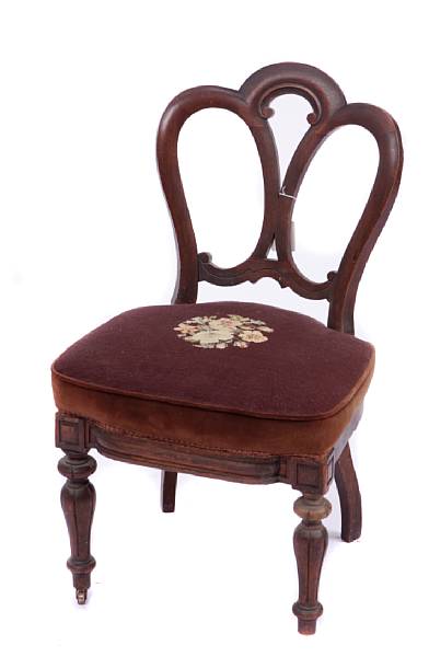 Appraisal: A pair of Victorian mahogany side chairs height in width